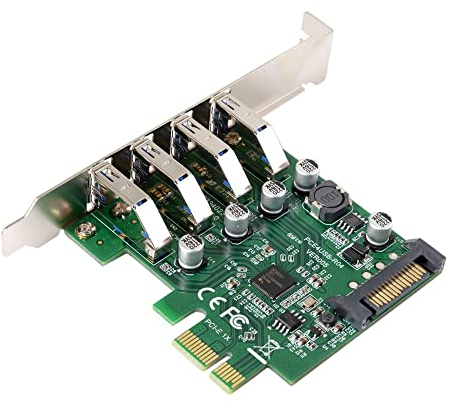 Xiwai - Adaptador de tarjeta de expansión PCI-E a USB 3.0 HUB PCI Express de perfil bajo de 4 puertos para placa base