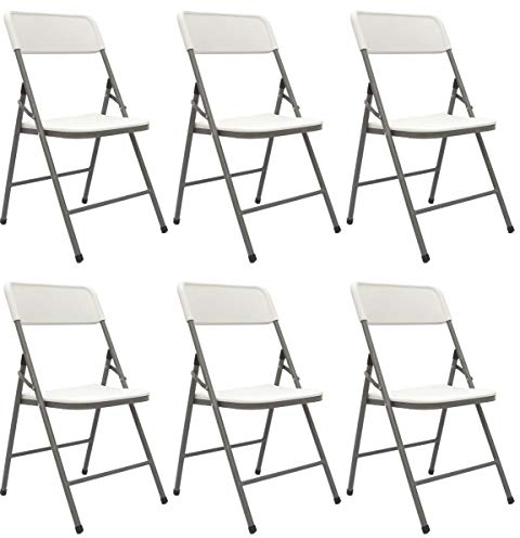 AMANKA 150kg Klappstuhl 6er Set - 50x46x83 Wetterfest Klappbar - Kunststoff Balkonstuhl Gartenstuhl