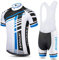 JEPOZRA Completo Ciclismo Uomo Estivo Abbigliamento Mountain Bike Tuta mtb Trek Maglia Ciclismo Manica Corta e Pantaloncini Bici Imbottiti Salopette Ciclismo Gel (XL, Blu)
