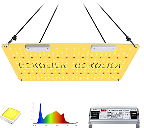 COKOLILA 2000 W Lámpara de cultivo regulable, espectro completolámpara Lámpara de Planta con 444 LED SMD, luz de cultivo IR para tienda de campaña de cultivo interior de 120 x 120cm, verduras y flore