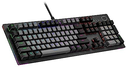 Cooler Master CK352 Mechanical Gaming Keyboard (UK Layout) - Red Switches, Per-key RGB Backlighting & Lightbars - Full-Sized, Wired, Customizable keycaps, QWERTY