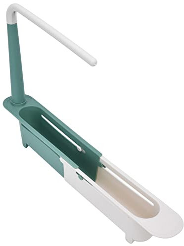 Atyhao Telescopic kitchen sink storage rack Large capacity household telescopic kitchen sink storage rack green