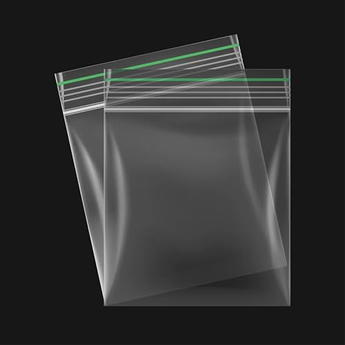 100 Grip Seal Bags 6cm x 6cm | Reusable Strong Zip Lock | Small Clear Resealable Plastic Bags | Polythene Packaging for Food Storage, Jewellery - by FOGG Supplies (100, 6cm x 6cm)