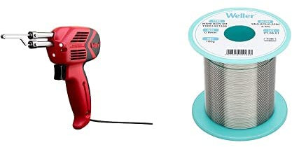Weller WLG9400K23G 140W/100W Soldering Gun Kit, with WSW SCN M1 (T0051401399) Lead Free Solder Wire, Ø 0.8mm, Alloy Sn99.3Cu0.6Ni0.05, Flux Content 3.5%, 100g