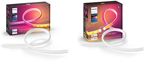 Philips Hue Gradient Light Strip 2M and Extension 1M. for Syncing with Entertainment, Media and Music. with Bluetooth. Works with Alexa, Google Assistant and Apple Homekit.