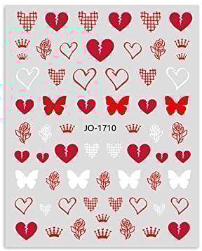 DIY Manicure Love Heart Flowers Nail Art Nail Stickers Pink Bow-knot Nail Decals Strawberry(3)