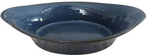 PintoCer - Saladier en céramique de grès, 25,5 cm x 14,5 cm x 5 cm, bol à salade, couleur : bleu