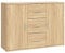 vidaXL Sideboard, Kommode mit viel Stauraum, Mehrzweckschrank Schrank mit 2 Türen 3 Schubladen, Beistellschrank Anrichte Wohnzimmer, Sonoma-Eiche Holzwerkstoff