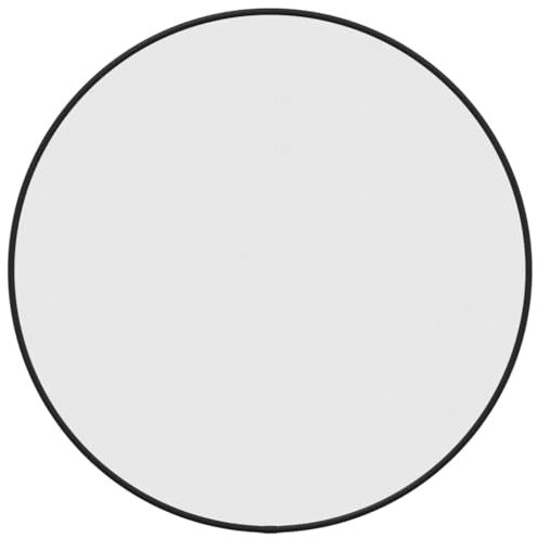 vidaXL Wandspiegel Rundspiegel Flurspiegel Spiegel Badspiegel Hängespiegel Dekospiegel Schminkspiegel Badezimmerspiegel Schwarz Ø 50cm Rund