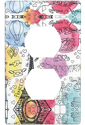 French Paris Tour Eiffelturm Dekorator Lichtschalter oder Steckdose Wandplatte für Lichtschalter, Dimmer, Buchse