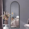 MirrorOutlet The Arcus - Black Framed Modern Full Length Arched Leaner/Wall Mirror 63 X 21 (160CM X 53CM) Silver Mirror Glass with Black All weather Backing