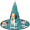 RLDOBOFE Cartoon Dog print Halloween Witch Hat Cosplay Caps Halloween Decoration Costume Accessories For Halloween Party 2 PCS