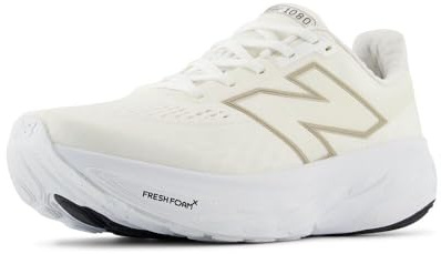 New Balance Women's Fresh Foam X 1080 V14 Running Shoe, White/Light Gold Metallic/Sea Salt, 9.5 W