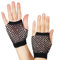 Mesh Kurze Handschuhe Party Punk Halbfinger Mesh Stretch Farbe Handschuhe Knebel Latex (Black, ONESIZE)