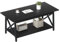 GreenForest Couchtisch mit Stauraum, 100 cm rechteckig modern 2-stufiger Wohnzimmertisch, Industrial Style X-Design Couchtisch, platzsparender Kleiner Tisch, einfache Montage, Schwarz