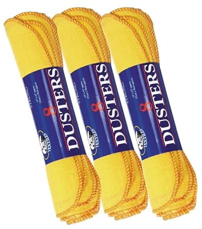 Yellow Dusters with Red Trim 30cmx28cm 100% Cotton by Janit-X 24-Pack