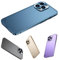 Metal Frame Matte Clear Phone Case for iPhone 15 14 13 Pro Max Plus,Aluminium Alloy Bumper Cover,Anti-Drop Shockproof Full Body Protective Mobile Shell (Dark Blue, 13 pro max)