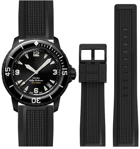 Stanchev Armband für Blancpain Swatch, 22 mm, weiches Gummi, wasserdicht, Ersatzband für Blancpain x Swatch Fifty Fathoms für Herren und Damen, mit Werkzeugset zum Anbringen und Entfernen, 22 mm