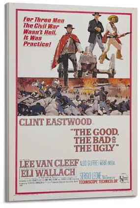 suumyo The Good The Bad And The Ugly Poster, Raumdekoration, ästhetisches Poster, künstlerisches Poster für Schlafzimmer, Wohnzimmer, Wände, 50 x 75 cm, Rahmenstil