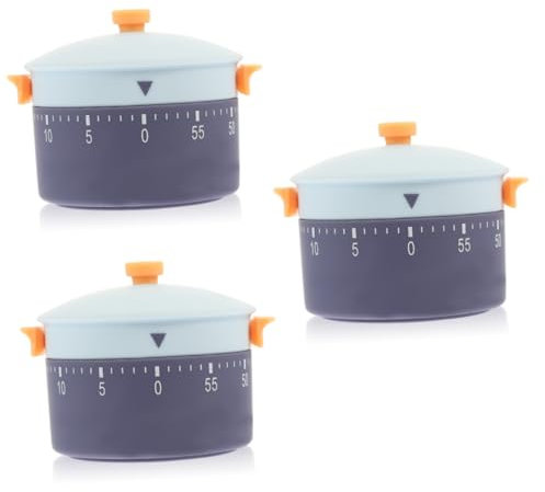 Garneck 3 Pièces Rappel De Minuterie Fourniture De Cuisine Minuteries pour Minuteur De Cuisine Mignon Horloge De Table Horloge Bureau Appareil Électroménager Mécanique Gel De Silice