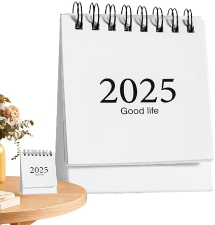 Schreibtischkalender Standkalender,-Standkalender | 360-Grad-Seitenwechsel, Tischkalender, umblätterbar | 2025 Flip-Kalender für das Klassenzimmer, tragbar, Tischkalender zum Stehen