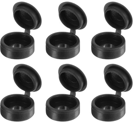 Sourcing Map 200pcs Black Plastic Hinged Screw Snap Covers, 3mm Screw Head Caps