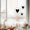 Wandtattoo Loft Fensterbilder Frühling mit schwarzen Herzkranz – A2 Bogen, Wiederverwendbar – Frühlingsdeko Fenster, Frühlingsbild Fenster, Fensterdeko Frühling, Fensterfolie Frühling Selbstklebend