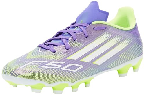 adidas Unisex F50 League Multi Ground Football Boots, Purple Rush/FTWR White/Lucid Lemon, 48 2/3 EU