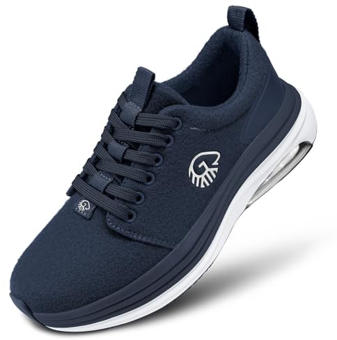 Giesswein Merino Curve Max Men - Federnder Merino Sneaker mit Luftpolster | Stoßabsorbierend mit Wechselfußbett & langlebiger Naturkautschuk-Sohle – komfortabler Aktivschuh für Herren in Sport & Alltag
