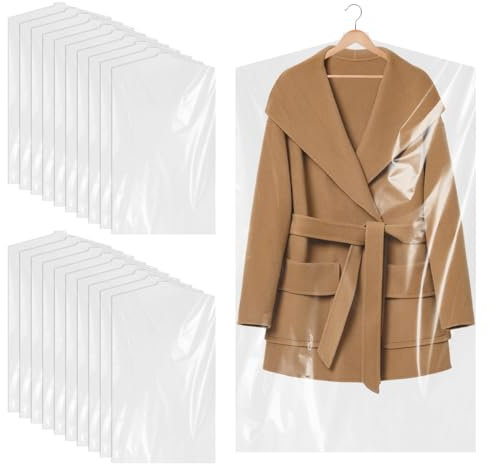 GYSRXS 100 Pièces Housses de Vêtements Transparents 60×100CM Housse de Vêtements Pressing Plastique Housses de Vêtements pour Blazers,Manteaux,Robes,Chemises