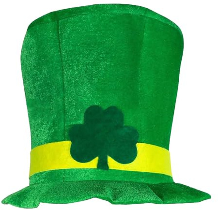 St Patricks Day Hut, Zylinder Hut Grün Kleeblatt Samt, St.Patrick's Day Hut Kostüm, Hut Leprechaun, Mit Bart, Accessoires Für Männer Und Frauen, Unisex, Irland, Karneval Mottoparty, mit Band