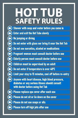 Hot tub safety rules, safety sign - 3mm Aluminium sign (300mm x 200mm)