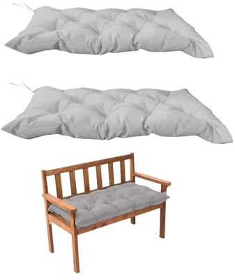 Genérico Paquete 2 Cojines Gruesos para Banco, Antideslizantes Silla Columpio con Lazos, Banco SalóN Muebles Patio, para JardíN Aire Libre(Light Gray,39.4 * 19.7 * 3.9inch)