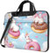 Laptoptasche mit Tiermotiv, stilvoll und langlebig, tragbare Schultertasche, für Laptops mit einer Größe von 33 cm / 35,6 cm / 39,6 cm (13 Zoll) / 35,6 cm (14 Zoll), Einhörner Donut Rainbow, 15.6 inch