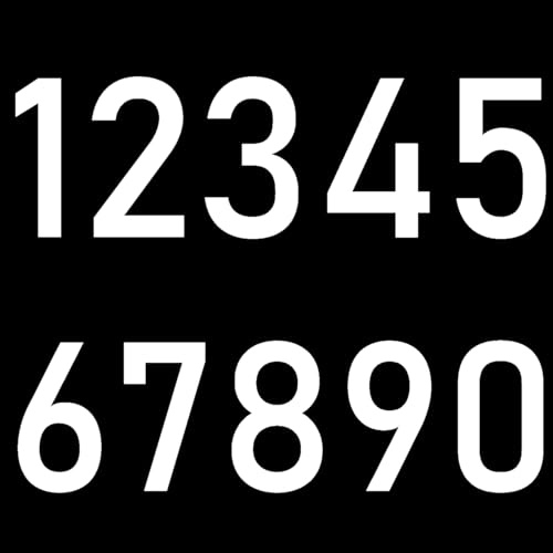 Simple Font Wheelie Bin Stickers Small - Number Waterproof Decal - Custom Wheelie Bin Numbers Stickers/Recycling Box/House/Door (8cm Number Sheet)
