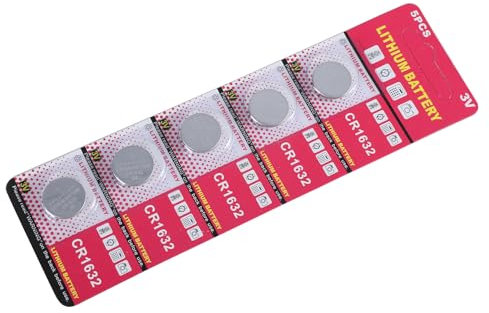 Fazvncv Paquete de 5 pilas de botón CR1632 de 3 V, baterías de litio de repuesto para relojes, calculadoras, control remoto, juguete