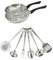 Fackelmann 9444950 Set 2 poêles 20 et 24 cm en inox 18/8, 6 ustensiles inox, Poêle tous feux, Poêle induction, Poêle sans PFAS, Acier inoxydable 18/8, 20 et 24 cm