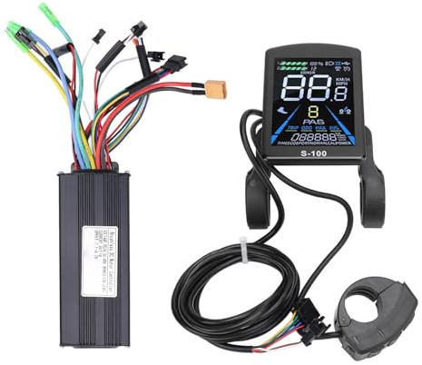 MechKit Elektrofahrrad Brushless Motor Controller Kit, 36V 48V 750W 1000W 30A 3 Modus Sinuswelle Controller mit S-100 Farb LCD Anzeigefeld für E-Bike