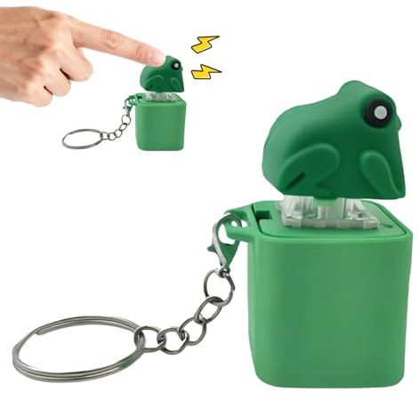 Jouet Anti-Stress Grenouille, Gadget Sensoriel avec Lumière et Son, Llavero de Rana que Grazna, Anti-Stress Adulte et Enfant, aide à la Concentration, Soulage Le Stress et Le Plaisir à Emporter