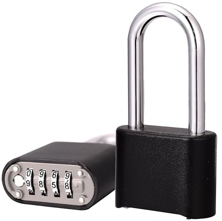 2er-Set Robuster Zahlenschloss 4-stellig mit verstellbarem Code – 6,6 cm (2,6 Zoll) Bügel – Für Schule, Fitnessstudio, Garten & Werkzeugkasten