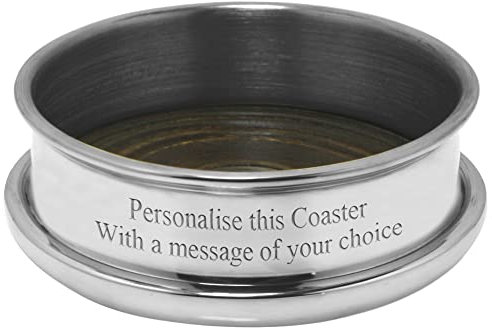 English Pewter Company Wine Bottle Coaster. Personalised with Free Engraving [WG301]
