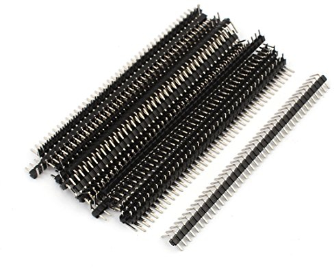 sourcing map 18 STK rechten Winkel 40 Pin 2,54 mm Einreihige Stiftleiste Strip PCB-Steckverbinder DE de