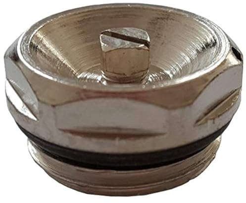 1/2 Inch BSP Nickel Plated Manual Mechanical Radiator Air Vent Bleed Plug Valve