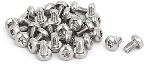 Sourcingmap M3x5mm 304 Stainless Steel Button Head Torx Screws Bolts T10 Drive 30pcs