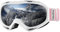 Premium Skibrille, Outdoormaster Snowboardbrille Schneebrille OTG 100% UV-Schutz, helmkompatible Ski Goggles für Damen&Herren/Jungen&Mädchen(Weißer Rahmen + VLT 10,2% graue Gläser)