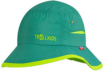 Trollkids Kinder Mütze Trollfjord, Dunkelgrün/Hellgrün, Größe Small