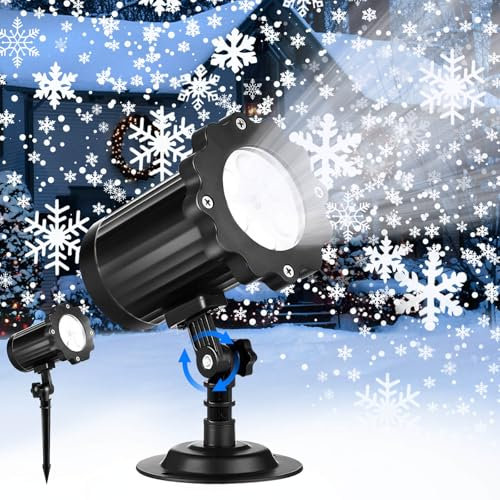 KOXUIUF 2024 - Proiettore natalizio per esterni, impermeabile e regolabile, luci a LED per interni per Halloween, Natale, feste di compleanno e decorazioni da giardino