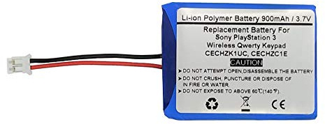 900 mAh 3,7 V Ersatz akku für Sony PS3 Wireless QWERTY Tastatur, Playstation 3 Wireless QWERTY-Tastatur, CECHZK1UC, CECHZC1E, MK11-2903, MK11-3023