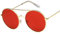 Sonnenbrille Übergroße Runde Sonnenbrille Damen Uv400 Retro Big Metal Sonnenbrille Für Female-Goldred