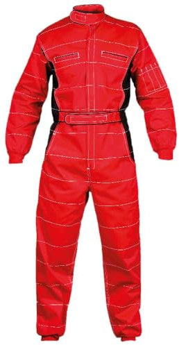 BrolloGroup Tuta da Pilota Personalizzabile Con Nome e Loghi Tute Pubblicitarie Nome Ricamato Compreso PS 40196 (rosso, L)